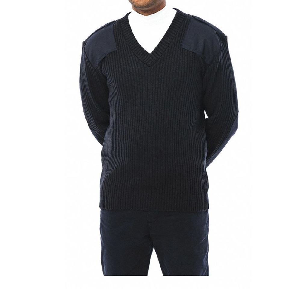 CobMex dark navy Commando ribbed knit military / uniform sweater Size Large